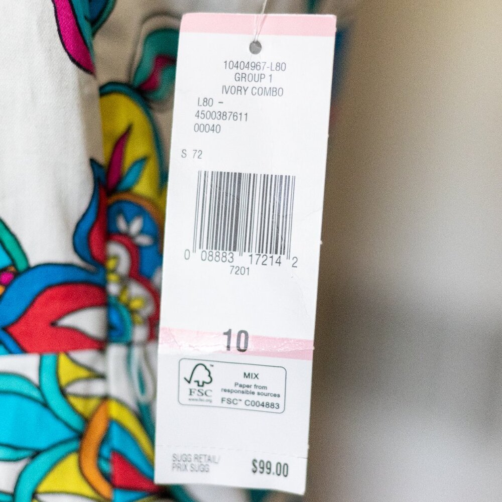 Nine West Sleeveless Paisley Print dress with Pockets! size 10 - Picture 4 of 9